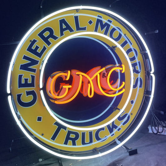 Light Up GMC TRUCKS General Motor Car Garage Auto Sign - Vintage style Handmade Glass Neon Lamps - Bar/Business Logo decor 24"