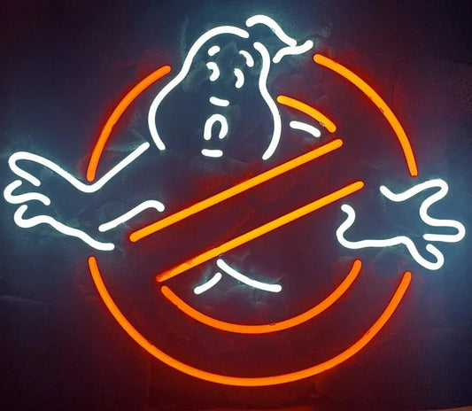 Light Up Ghost Buster Movie Sign - Vintage style Handmade Glass Neon Lamps - Bar/Business Logo decor 17"