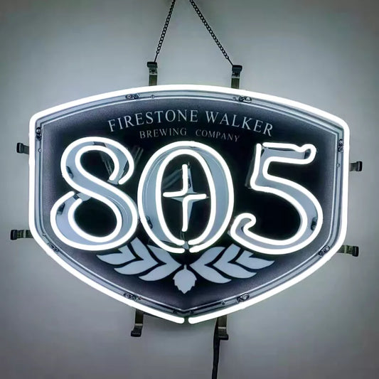 Light Up Firestone Walker Beer 805 Brewing Sign - Vintage style Handmade Glass Neon Lamps - Bar/Business Logo decor 19"x15"