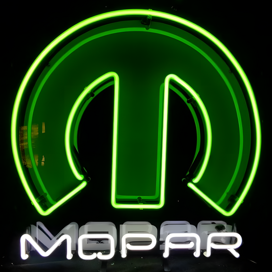 CUSTOM REQUEST - Light Up Mopar Auto Car Parts Green M Garage Motor Sign - Vintage style Handmade Glass Neon Lamps - Bar/Business Logo decor 20"x16"