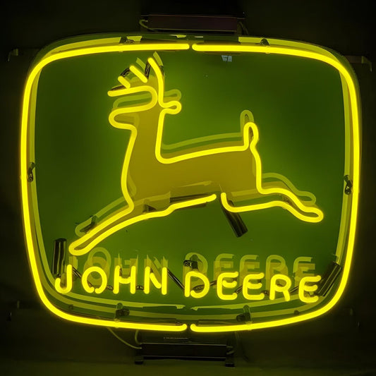 Light Up John Deere Quality Farm Equipment Garage Neon Sign - Vintage style Handmade Glass Neon Lamps - Bar/Business Logo decor 19"x15"