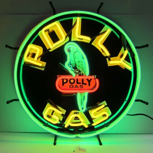 Light Up Polly Gas Sign - Vintage style Handmade Glass Neon Lamps - Bar/Business Logo decor 18"