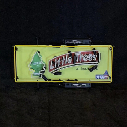 Light Up Little Trees Air Fresheners Sign - Vintage style Handmade Glass Neon Lamps - Bar/Business Logo decor 24"x12"