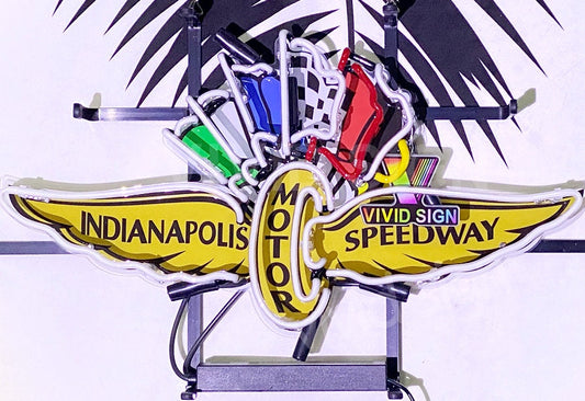 Light Up Indianapolis Motor Speedway Sign - Vintage style Handmade Glass Neon Lamps - Bar/Business Logo decor 20"x12"