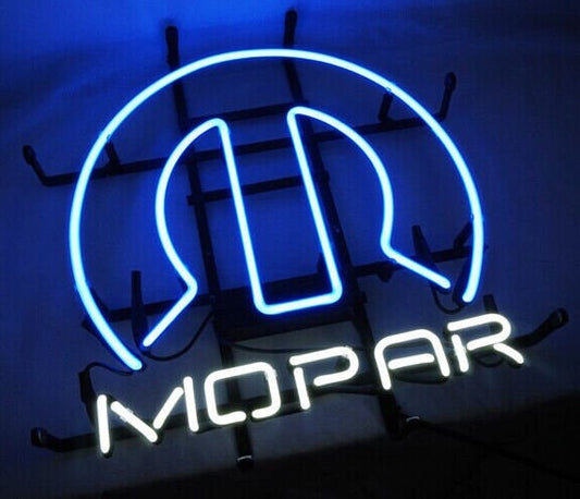 Light Up Mopar Garage Auto Parts Car Service Sign - Vintage style Handmade Glass Neon Lamps - Bar/Business Logo decor 16"