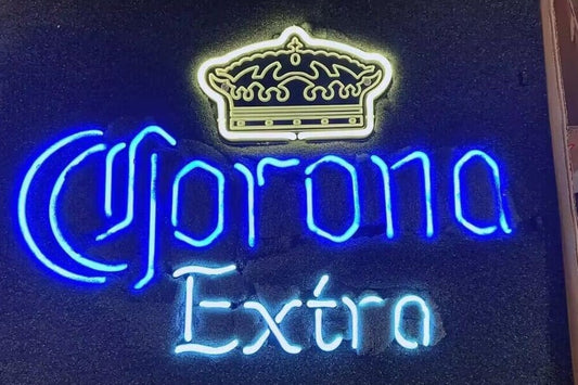 Light Up Corona Extra Crown Beer Sign - Vintage style Handmade Glass Neon Lamps - Bar/Business Logo decor 20"x16"