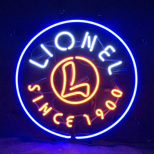 Light Up Lionel Since 1900 Custom Sign - Vintage style Handmade Glass Neon Lamps - Bar/Business Logo decor 17"