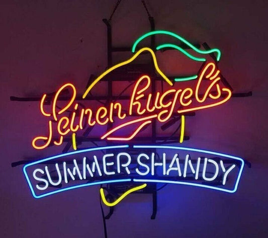 Light Up Leinenkugels Summer Shandy Beer Sign - Vintage style Handmade Glass Neon Lamps - Bar/Business Logo decor 24"