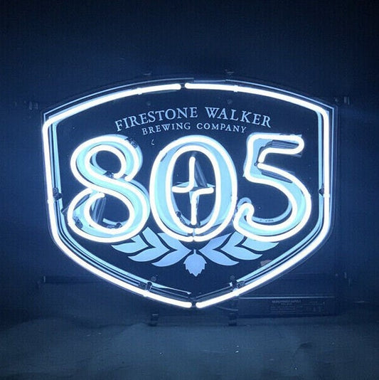 Light Up Firestone Walker 805 Sign - Vintage style Handmade Glass Neon Lamps - Bar/Business Logo decor 19"x15"