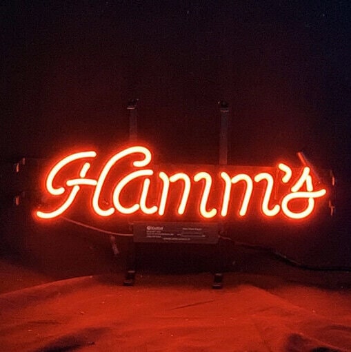 Light Up Hamm's Beer Diner Shop Sign - Vintage style Handmade Glass Neon Lamps - Bar/Business Logo decor 17"x12"