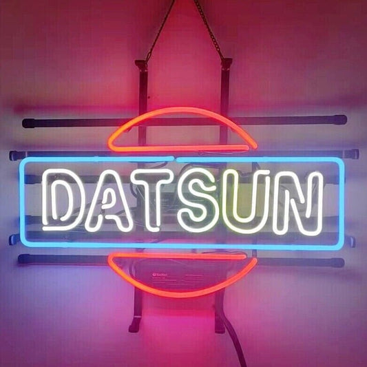 Light Up Datsun Japanese Auto Garage Car/Bike Sign - Vintage style Handmade Glass Neon Lamps - Bar/Business Logo decor 20"x16"