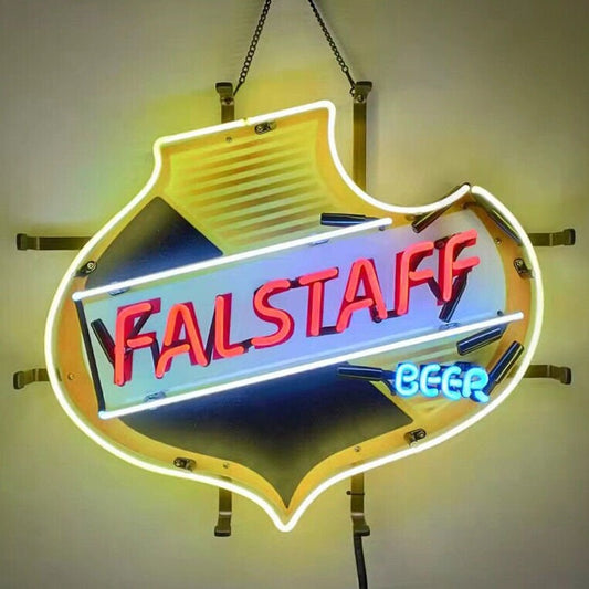 Light Up Falstaff Beer Pabst Brew Sign - Vintage style Handmade Glass Neon Lamps - Bar/Business Logo decor 19"x15"