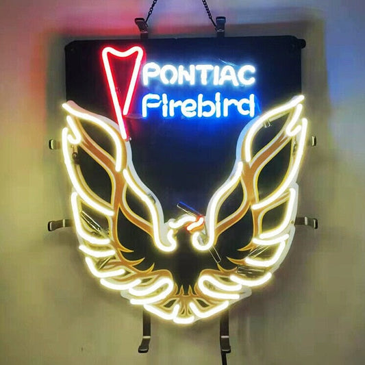 Light Up Firebird Auto Car Pontiac Detroit Neon Sign - Vintage style Handmade Glass Neon Lamps - Bar/Business Logo decor 19"x15"