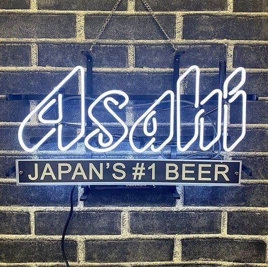 Light Up Asahi Japan #1 Beer Brew Neon Sign - Vintage style Handmade Glass Neon Lamps - Bar/Business Logo decor 19"x15"