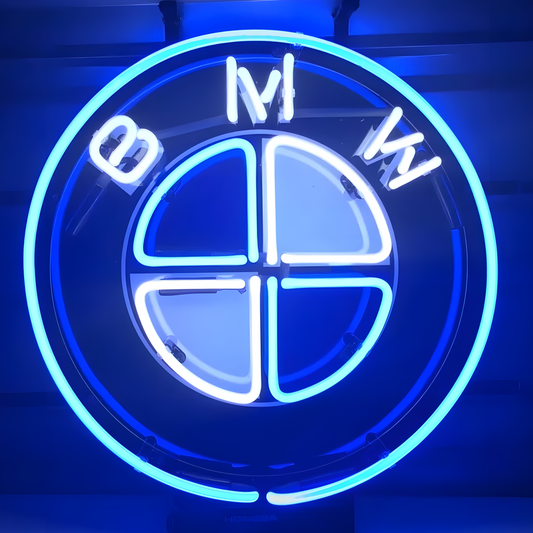 Light Up BMW Sports Car Automobile Sign - Vintage style Handmade Glass Neon Lamps - Bar/Business Logo decor 24"